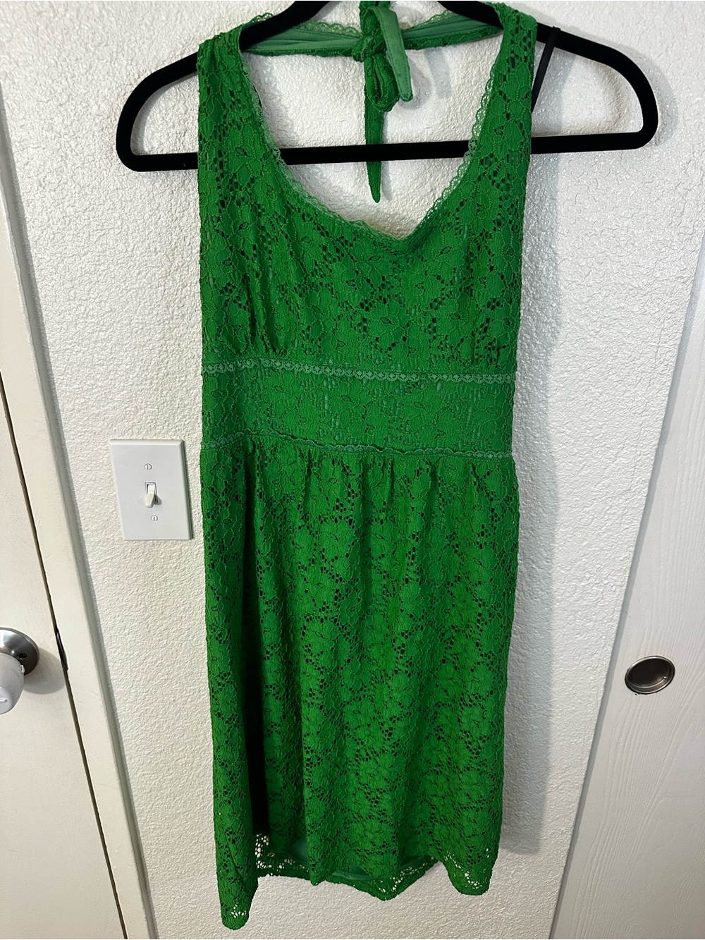 Laundry by Design Green Lace Halter Midi Dress